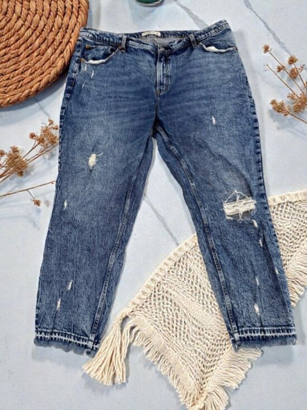 Abercrombie & Fitch The Mom High Rise Jeans Plus Size 35/20 Regular